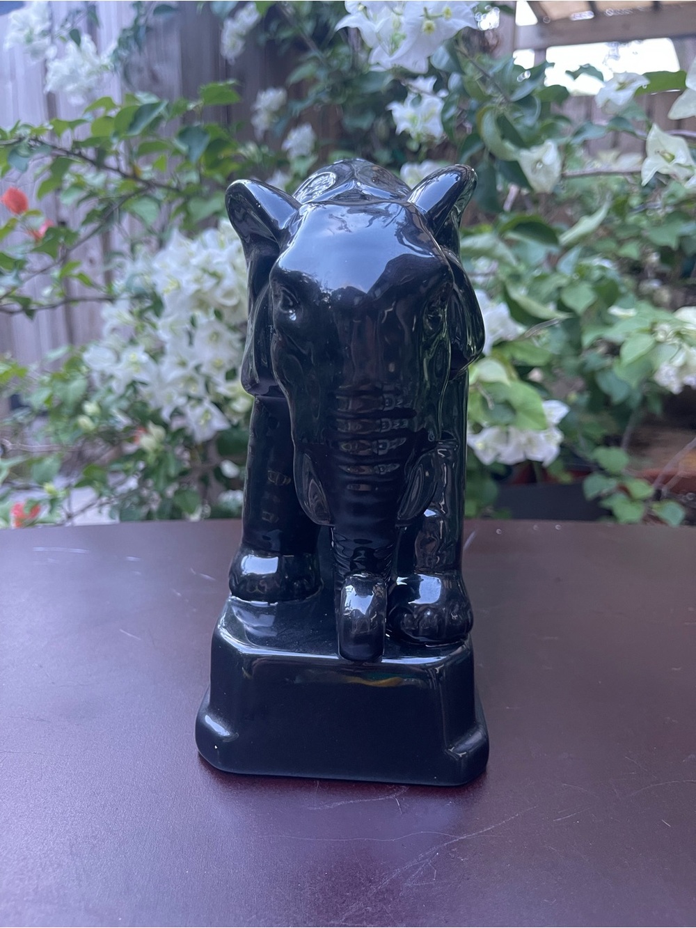 Black Porcelain Elephant Figurine - Decorative Home Art - Picture 4 of 6